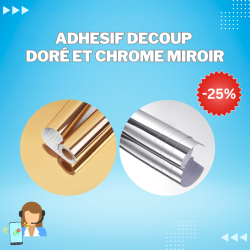 ADHESIF DECOUP DORÉ ET CHROMÉ MIROIR PRO 10
