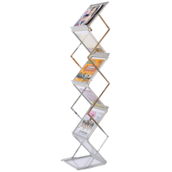PRÉSENTOIR CATALOGUE ZIG ZAG ALUMINIUM EN PLEXI