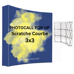 Photocall POP UP 3x3 Scratche Courbé