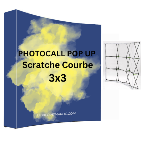 Photocall POP UP 3x3 Scratche Courbé