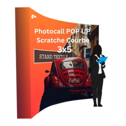 Photocall POP UP 3X5 Scratche Courbé