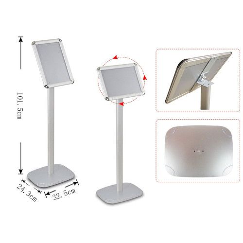PORTE AFFICHE ALUMINIUM BASE CARRÉE