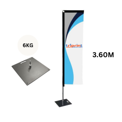FLAG RECTANGULAIR AVEC BASE CARRE EN METAL