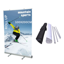 ROLL UP 100x200CM STANDARD EN ALUMINIUM SYSTÈME CLIC CLAC